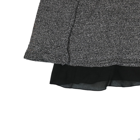 BKE Buckle Sheer Tunic Sweater Womens Large Gray Ruffle Bottom Light Beachy - Picture 5 of 11